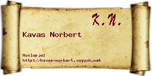 Kavas Norbert névjegykártya